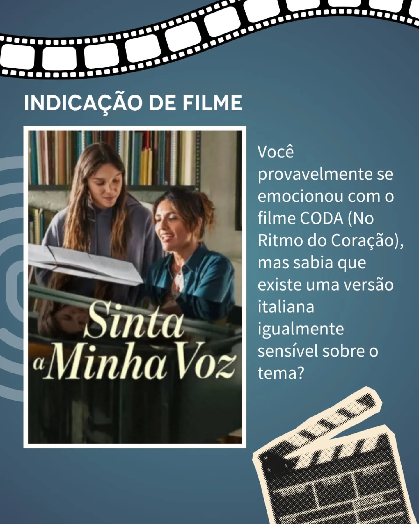 Você certamente conhece, ou ao menos ouviu falar de No Ritmo do Coração (CODA), o grande vencedor do Oscar. Mas hoje queremos indicar uma perspectiva diferente e igualmente emocionante sobre o mesmo tema: o filme italiano "Sinta Minha Voz" ("Non abbiam bisogno di parole").
Para nós, profissionais da comunicação, este filme é um mergulho profundo na essência do que significa ser uma ponte. A história acompanha a jornada de uma jovem que cresceu como elo de comunicação entre sua família surda e o mundo ouvinte.
Por que assistir sob o olhar da interpretação?
A voz como responsabilidade: O filme retrata com delicadeza o peso ético e emocional de representar o outro, mostrando que interpretar vai muito além de traduzir palavras — é traduzir intenções e garantir autonomia.
Identidade e Cultura Surda: A obra valoriza a língua de sinais não como uma ferramenta de substituição, mas como uma expressão cultural rica e vibrante.
O "Intérprete Natural": É uma reflexão poderosa sobre quem atua como mediador em contextos familiares e o impacto disso na formação da própria identidade.