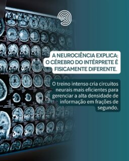Quem vê um intérprete trabalhando com fluidez na cabine dificilmente imagina a verdadeira "tempestade neuroquímica" que acontece por trás dos fones de ouvido. 

Neurocientistas da Universidade de Genebra, na Suíça, colocaram 50 participantes multilíngues em um aparelho de Ressonância Magnética Funcional e pediram que realizassem três tarefas: ouvir uma frase, repetir uma frase e fazer a interpretação simultânea de uma frase. Os resultados foram surpreendentes. Durante a interpretação, o núcleo caudado, estrutura cerebral profunda responsável pela tomada de decisões e pela coordenação de tarefas complexas, apresentava uma atividade muito mais intensa do que durante a escuta ou a repetição. O núcleo caudado não traduz palavras. Ele atua como um maestro de orquestra, coordenando múltiplas regiões cerebrais em tempo real: ouvir, compreender, reformular, falar e monitorar, tudo simultaneamente. Intérpretes não utilizam apenas mais capacidade cerebral; eles utilizam o cérebro de maneira diferente.

Essa ginástica mental contínua altera a densidade da massa cinzenta em regiões responsáveis pelo controle executivo, pela memória de curto prazo e pelo processamento auditivo. É a prova científica de que a precisão na cabine não nasce do acaso, mas de uma incrível plasticidade cerebral alimentada por anos de estudo, treino e prática profissional. Um estudo separado, realizado com EEG e publicado na revista *PLOS One*, revelou que os cérebros de intérpretes apresentam padrões de conectividade únicos, mesmo em repouso — uma hiperconectividade no lobo frontal que pessoas que não são intérpretes simplesmente não possuem. O cérebro do intérprete não é ativado apenas durante o trabalho; ele é permanentemente reconfigurado pela profissão. 

O resultado? Uma mente treinada para filtrar ruídos, gerenciar o estresse e entregar conexões humanas perfeitas onde antes havia barreiras linguísticas.

fonte: https://speakrllc.com/