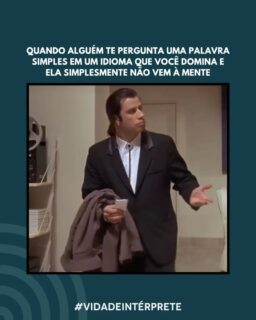 Quem nunca passou por isso que atire o primeiro dicionário! 😅 E é claro que você lembra 5 minutos depois quando ninguém mais está interessado. 

A gente domina a terminologia médica de alta complexidade, o jargão do mercado financeiro e os termos jurídicos mais áridos... Mas basta alguém perguntar em uma conversa informal como se diz "gaveta", "coador" ou "maçaneta" que o cérebro trava!

A mente do intérprete processa os idiomas em alta velocidade e com foco total no contexto da cabine. Fora dela, o famoso "deu branco" para o vocabulário mais simples e cotidiano é quase um selo de pertencimento à profissão!

Quem mais aí já travou numa palavra super simples? Conta pra gente nos comentários qual foi o "branco" mais engraçado que você já teve! 👇

#VidaDeIntérprete #MemeInterpreter